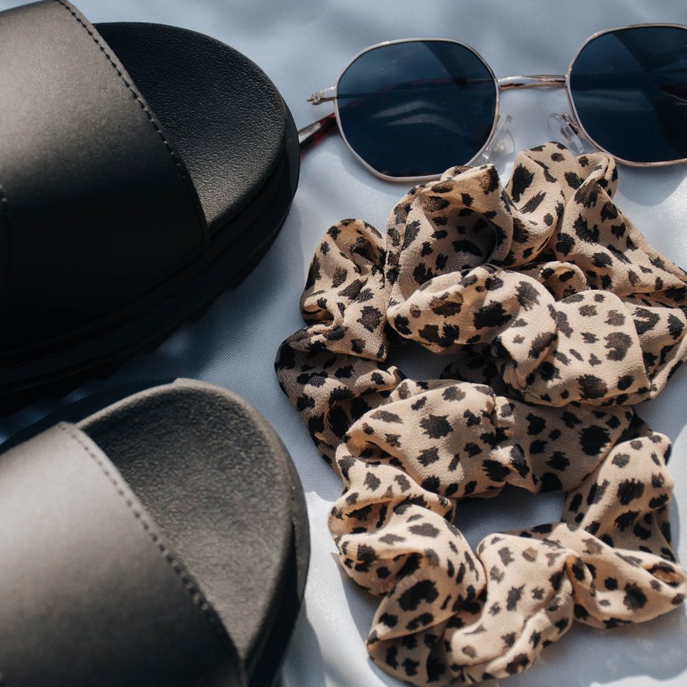 Handmade/Handsewn Upcycled Cheetah Print Scrunchie